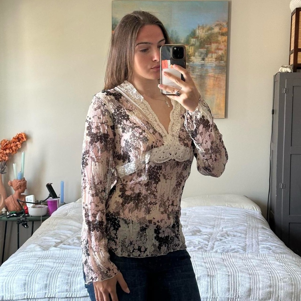 Sheer Karen Kane long sleeve